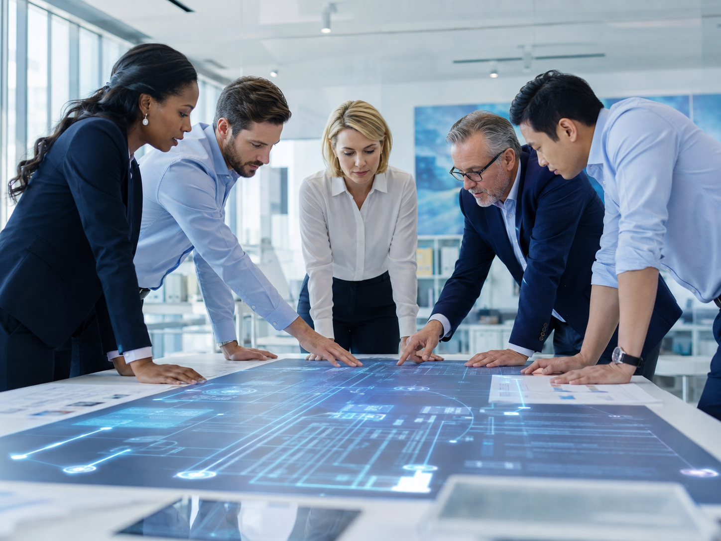 Cloudforge consultants collaborating on a technology delivery plan